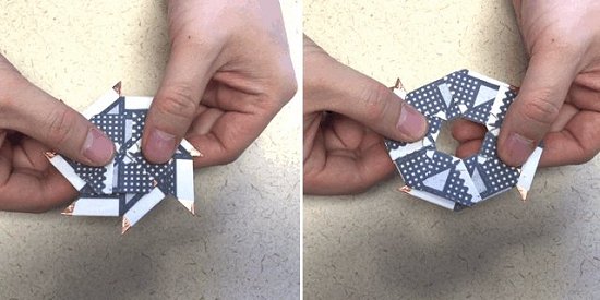Clula a combustvel microbiana feita com origami de estrela ninja