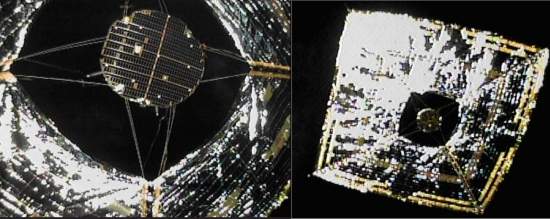 Veleiro espacial  fotografado por minicmera