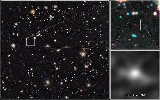 Hubble encontra a galxia mais distante j observada