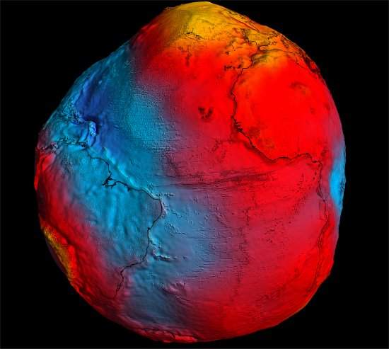 Novo mapa da Terra, gravitacionalmente falando