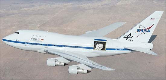 Telescópio voador decola a bordo de um 747