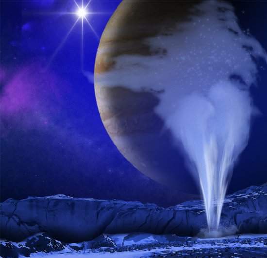 Vapor de gua aumenta chances de vida na lua Europa de Jpiter