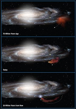 Hubble flagra nuvem descomunal vindo rumo  Via Lctea