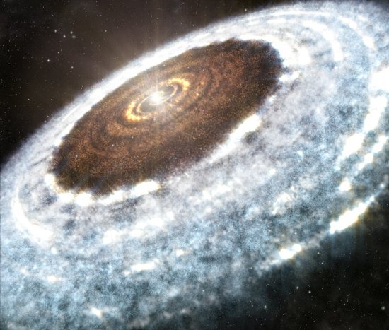 Astrnomos captam linha de neve ao redor de estrela