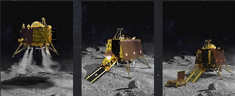 ndia lana misso Chandrayaan 2 para polo sul da Lua