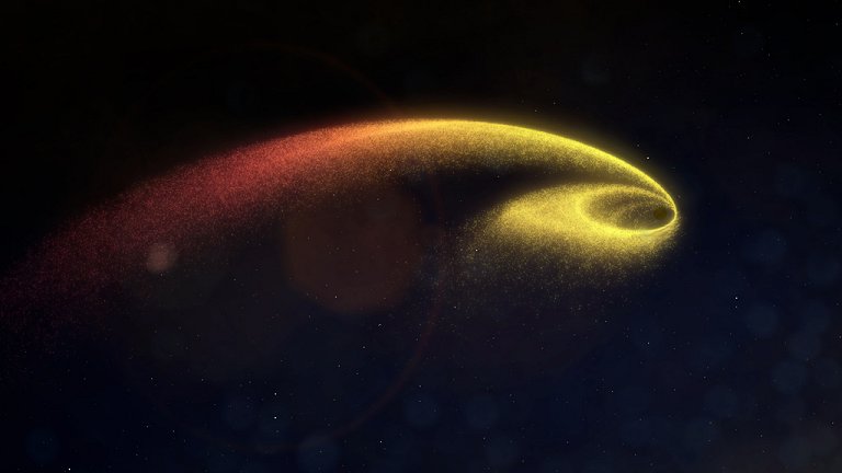 Astrnomos mostram como  um buraco negro engolindo uma estrela