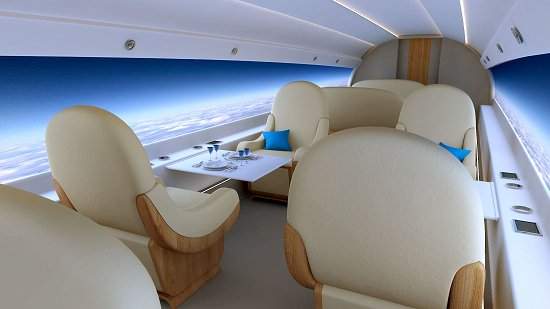 Avião supersônico terá telas no lugar das janelas