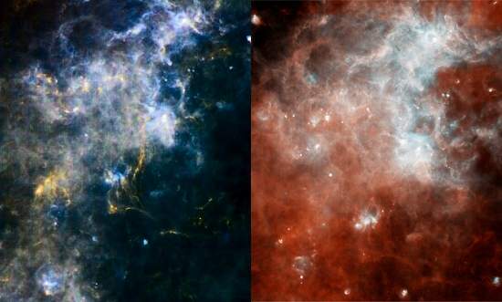 Telescpio Herschel captura nascimento de estrelas