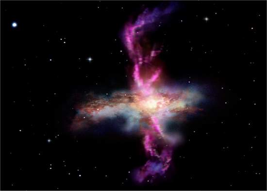 Herschel fotografa tempestade cósmica varrendo galáxia