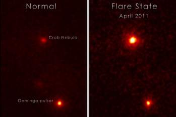 Nebulosa do Caranguejo emite erupo indita de raios gama