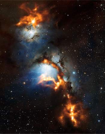 Poeira csmica no Cinturo de rion mostra estrelas em gestao