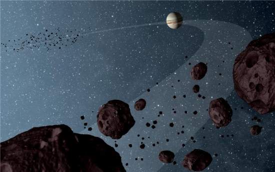 Asteroides troianos viajam em grupo pelo espao