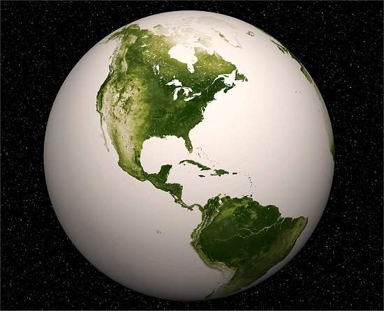 Planeta branco revela a Terra Verde