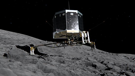 Rob Philae acorda na superfcie do cometa
