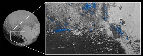 Pluto: um plido ponto negro com bordas azuladas