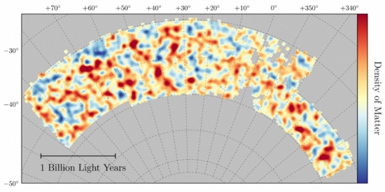 DES publica mapa da distribuição da matéria escura no Universo