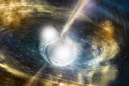 Fuso de estrelas de nutrons mostra momento da gerao de ondas gravitacionais