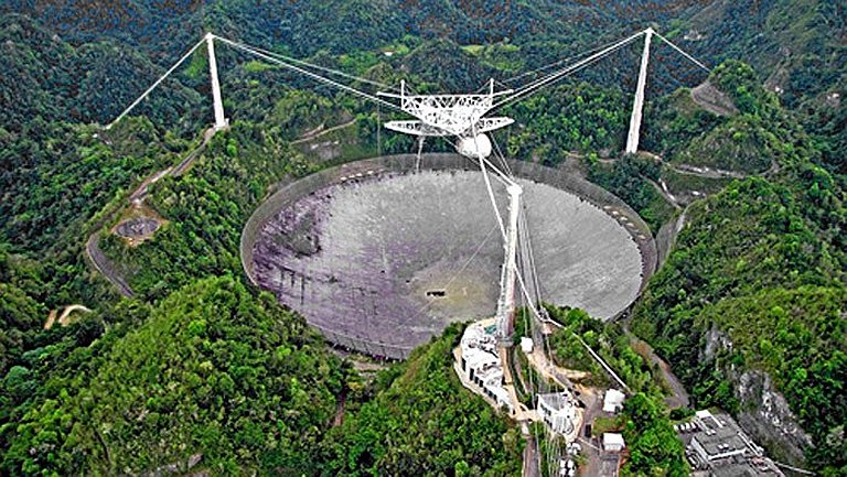 Acidente destri parcialmente radiotelescpio de Arecibo