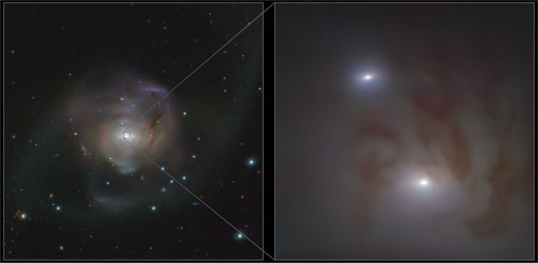 Descoberto par de buracos negros supermassivos mais prximos da Terra
