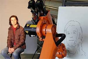 Robô denhista traça seu retrato de olho em aplicações brilhantes