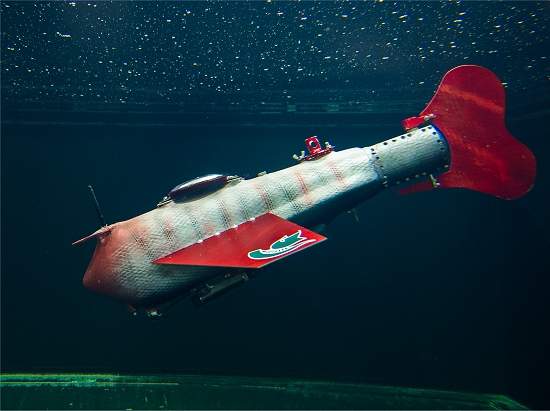 Peixe robótico ganha desenho de avião para planar na água