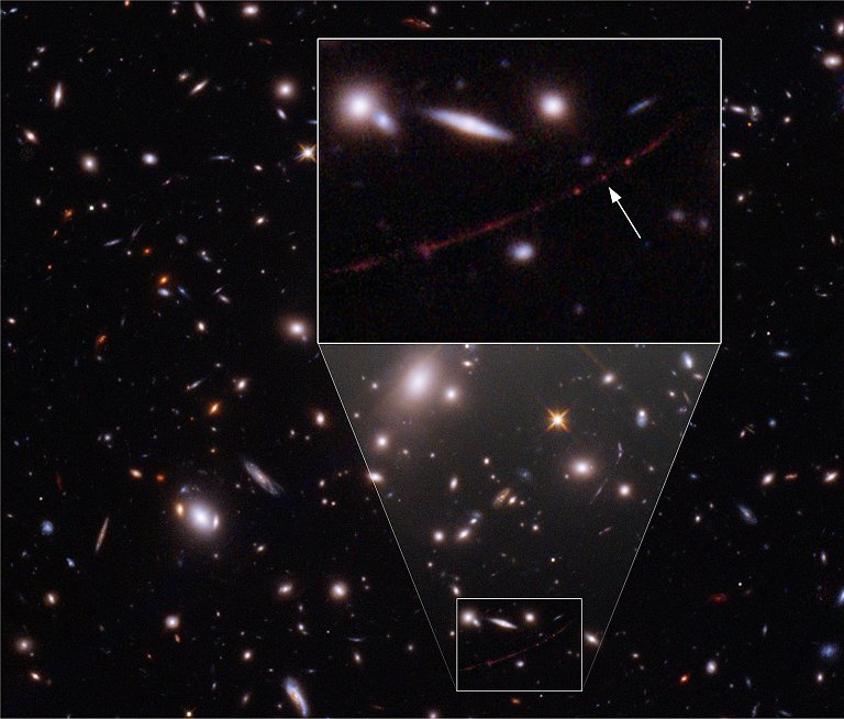Estrela mais distante j vista  fotografada pelo Hubble