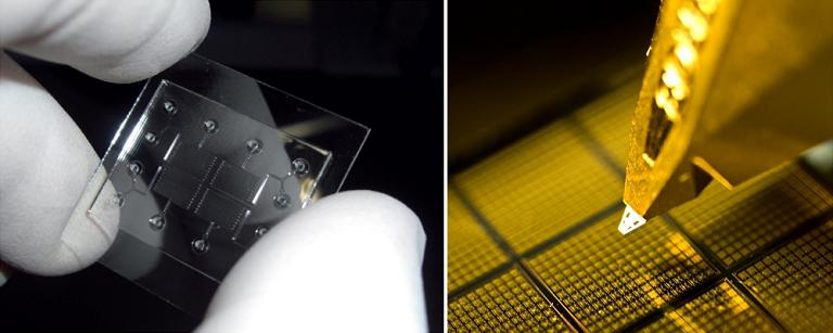 Chip eletrônico-fotônico é fabricado com tecnologia industrial