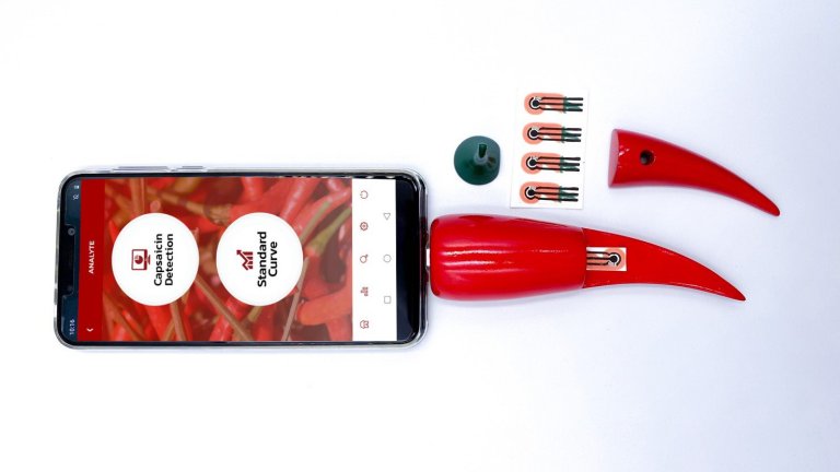 Sensor de pimenta ligado ao celular diz se a comida vai arder