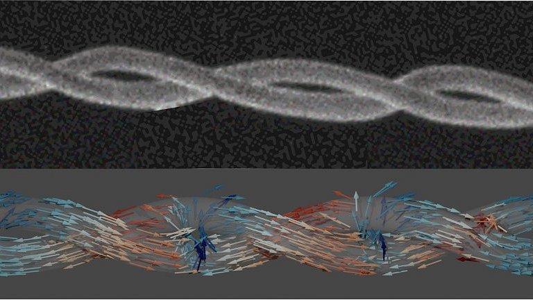 Dupla hlice metlica armazena informaes magnticas em 3D