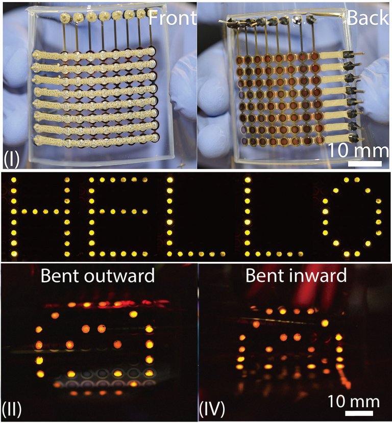 Tela OLED 3D  totalmente fabricada em impressora 3D