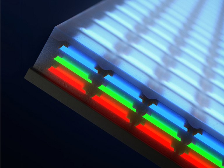 LEDs verticais faro telas que ultrapassam capacidade da viso humana