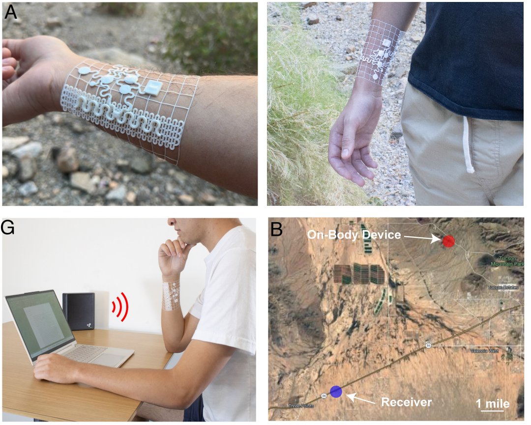 Tecnologia de vestir biossimbiótica transmite dados a 24km de distância