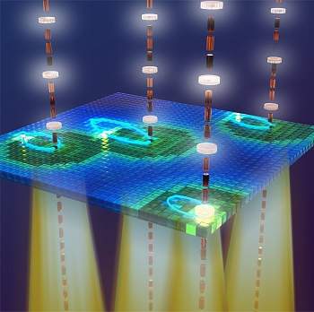 Coliso de lasers cria luzes de mltiplas cores