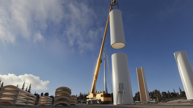 Torres de madeira para turbinas elicas entram no mercado