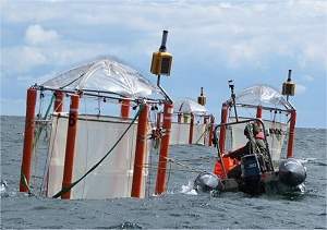 Tubos de ensaio gigantescos faro experimentos no oceano