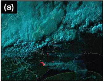 Pirocumulonimbus: nuvem drago supera fora de um vulco