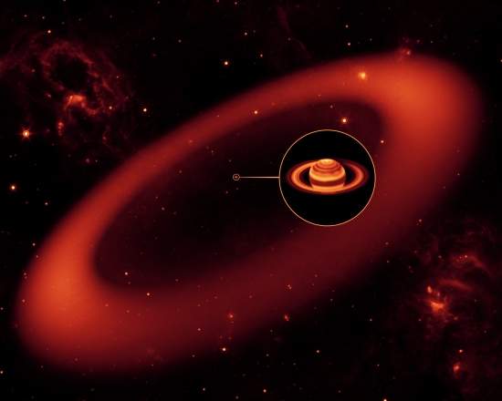 Descoberto anel gigantesco de Saturno
