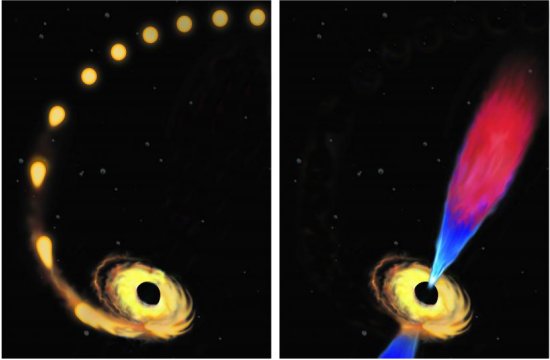 Buraco negro arrota depois de engolir estrela