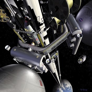 Cabo preso em asteroide funciona como estilingue para impulsionar naves espaciais