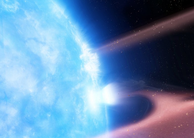 Restos de planeta destruído são vistos caindo em sua estrela