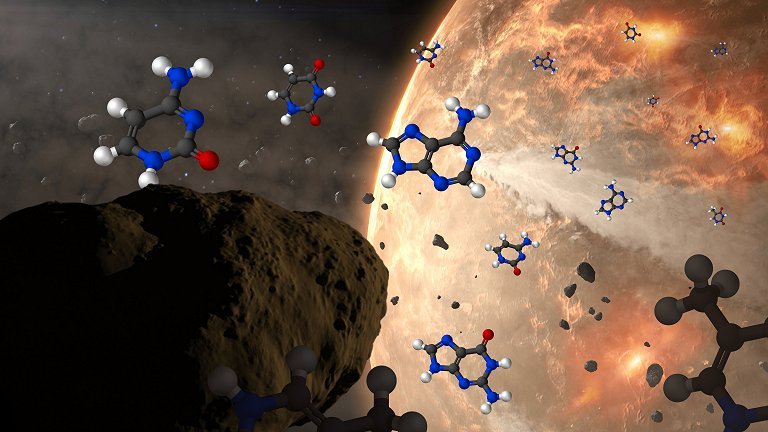 Todas as bases do DNA e RNA já foram encontradas em meteoritos