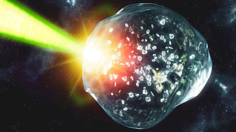 Nanodiamantes feitos de PET reacendem polmica da chuva de diamantes em planetas gigantes