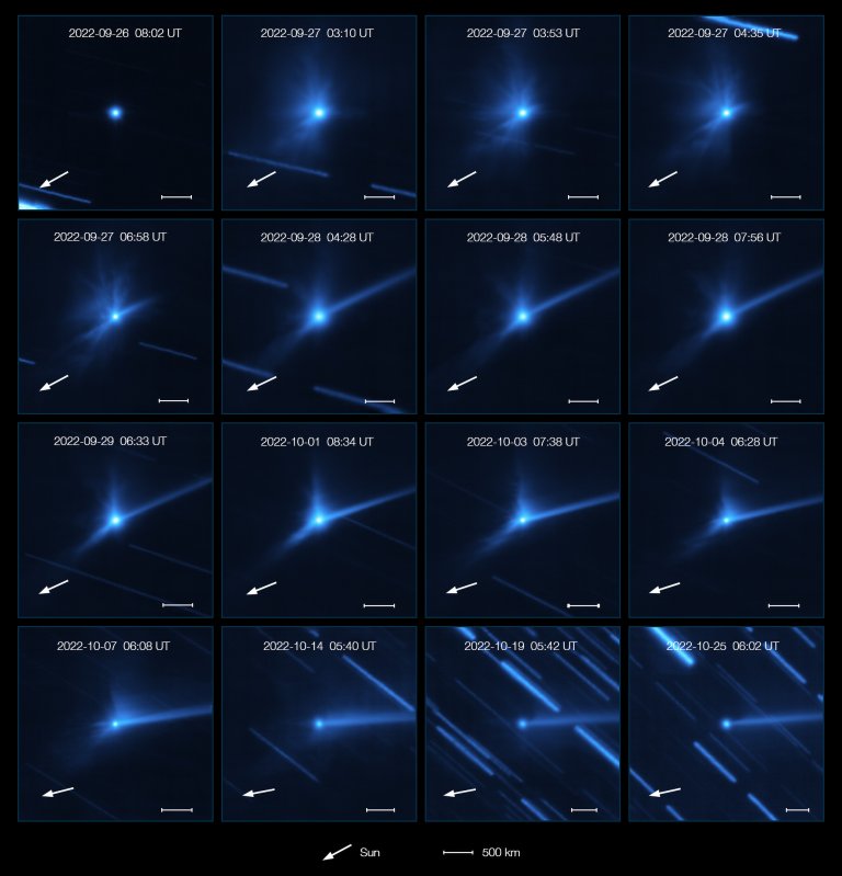 Telescpios rastreiam asteroide aps impacto da sonda DART