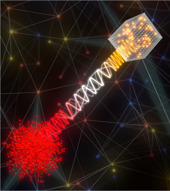 Rede quntica hbrida interliga qubits diferentes