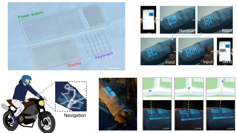 Tela de tecido gigante mostra potencial da eletrnica de vestir