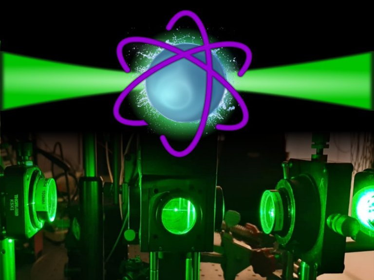 Gota de água iluminada cria um átomo óptico