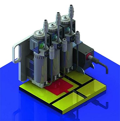 Impresso 3D multimaterial faz peas de materiais diferentes