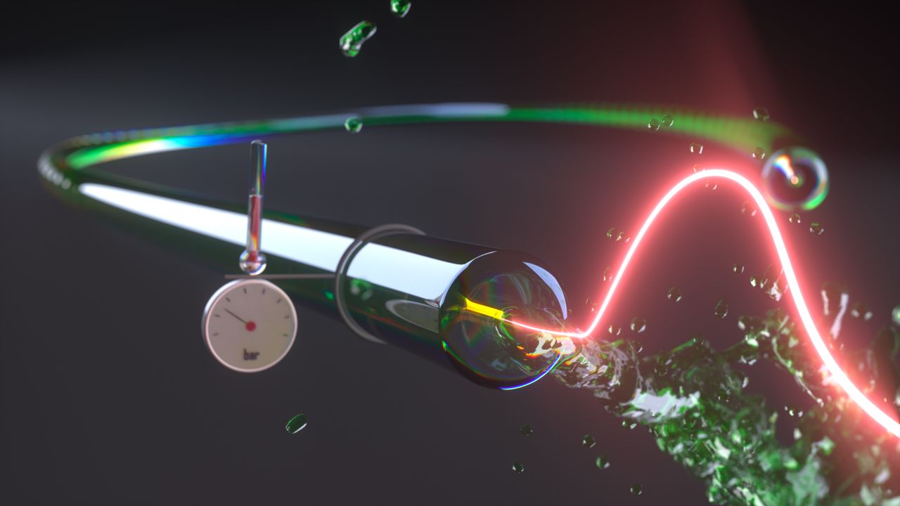 Presso negativa  revelada por ondas de luz e som