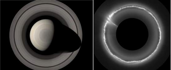 Sonda Cassini v estranhos objetos nos anis de Saturno