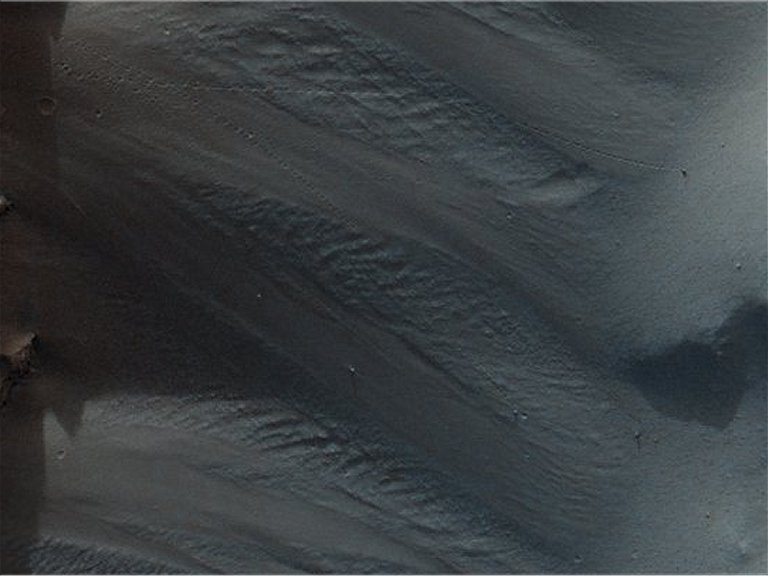 Pedras rolantes fotografadas em Marte